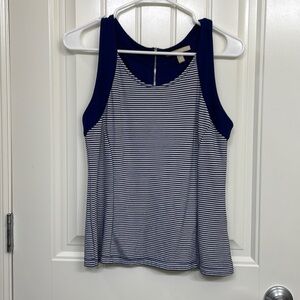Banana Republic Blue & White Stripe Zip Back Blouse Size 6P